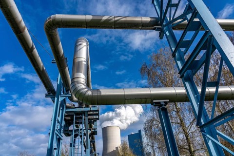 The UNIPER Datteln 4 coal-fired power plant, power plant block and cooling tower, cogeneration,