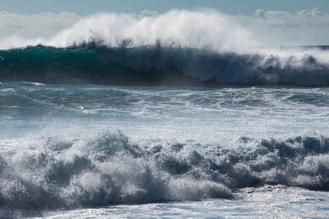 Waves on the ocean off Madeira, Jardim do Mar, Madeira, Portugal