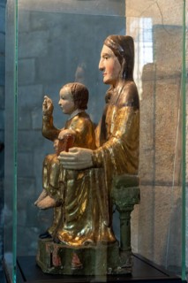 Saint Saturnin. Virgin in Majesty of Notre Dame Romanesque church, Puy de Dome department,