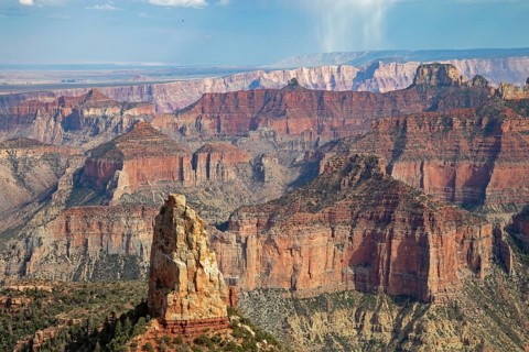 Grand Canyon National Park, Arizona - The rock pinnacle Mount Hayden rises about 5, 000 feet from