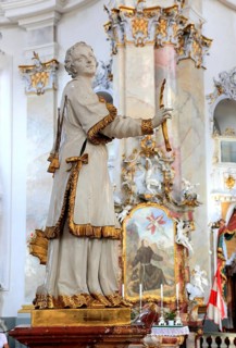 One of the emergency workers at the Altar of Mercy in the Vierzehnheiligen Basilica, Bad