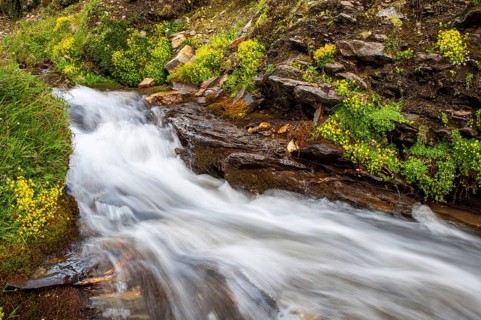 Flowing water in Tauernbach in the Hohe Tauern National Park, Heiligenblut, Carinthia, Austria