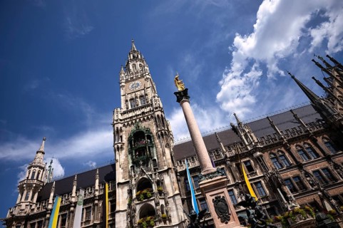 Mariensäule, New Town Hall, Marienplatz, Munich, Bavaria, Germany