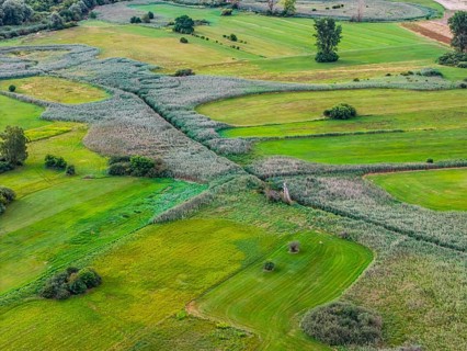 Landscape near Bodman-Ludwigshafen near Lake Constance. aerial view. Bodman-Ludwigshafen,