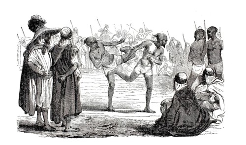 Traditional North African form of martial arts known as Matreg or El-Rebba, a form of stick and