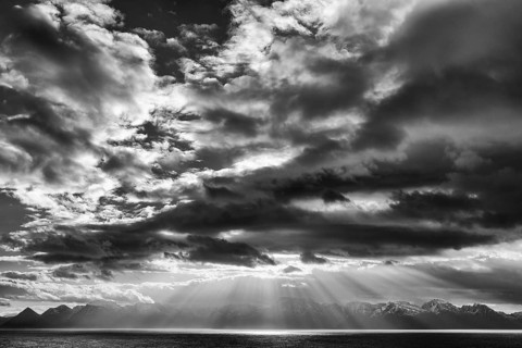 View from Söröya to the mainland, Finnmark, Norway, October 2018