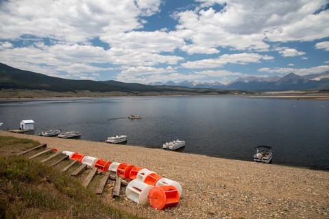 Abbeyville, Colorado - August 2026 - The Taylor Park Reservoir in central Colorado is 50 percent