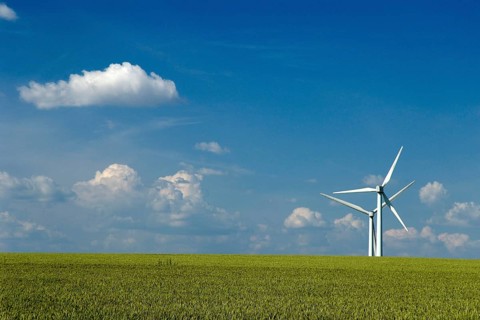 Wind power, monoculture wind turbine, landscape format, Germany