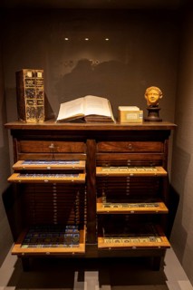 Historic coin cabinet with historical coins, Gabinetto Numismatico, Museo Archeologico, Castello di