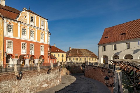 Casa Luxemburg, Bridge of Lies and Casa Artelor The House of Arts on The Little Ring Square or