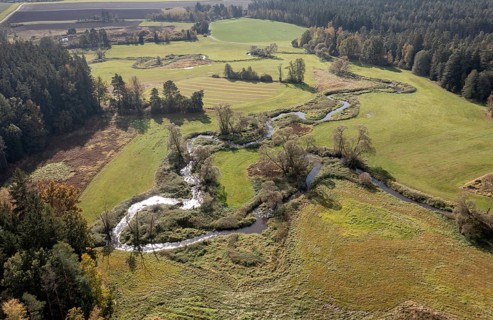 Bavaria, Upper Palatinate, Tirschenreuth, Waldnaab, Waldnaabaue, wild pastures Waldnaabaue, aerial