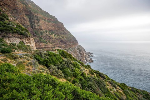Hout Bay and Chapman's Peak Drive, coast near Cape Town, South Africa