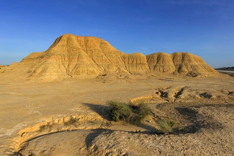 Rock formations caused by erosion in the Bardenas Reales Natural Park, Navarra, Spain
