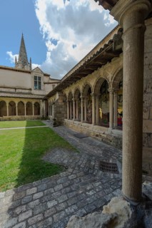 Romanesque cloister of the collegiate church, Eglise Collegiale in Saint Émilion, France