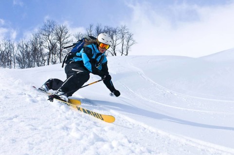 Man, telemark skier, Storulvån, Jämtlands Fjäll, Jämtland, Sweden, Scandinavia, Europe Ski Skiing