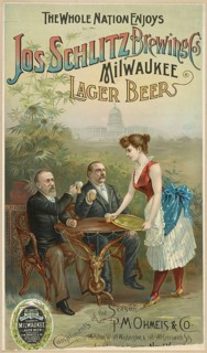 Advertising poster, beverage advertisement, Joseph Schlitz Brewing Company commercial print from