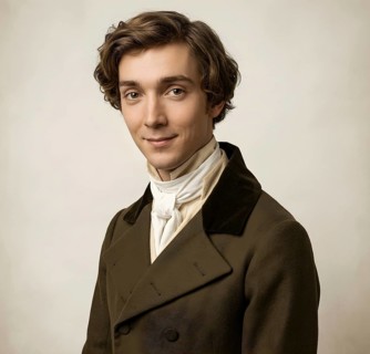 Portrait of Heinrich Theodor Fontane at the age of 23, German writer, journalist and theatre