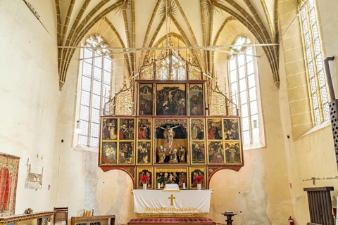 Winged altar of the Biertan fortified church, UNESCO World Heritage Site in Biertan or Birthälm,