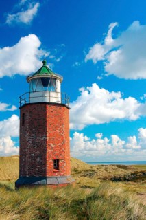 Sylt island, Kampen, Old Kampen lighthouse, brick building, Sshleswig-Holstein, Germany, Sylt