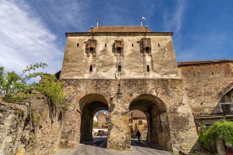 The Tailors' Tower in Sighisoara or Sighi?oara, Transylvania, Romania