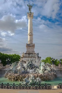 The historic fountain Monument aux Girondins on Place des Quinconces, Bordeaux, Gironde, France