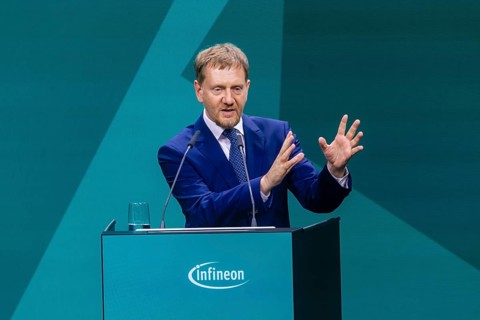 Infineon Smart Power FAB opened in Dresden. Michael Kretschmer Minister President of Saxony,