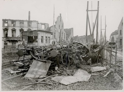 Geilenkirchen, North Rhine-Westphalia, railway facilities, station, destroyed, ruins, World War II,