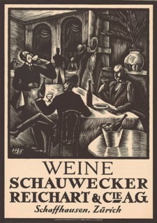 Advertising poster, beverage advertisement, poster from 1919 was designed by Swiss artist Henry