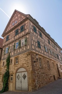 Reconstruction house from 1694 after the city fire of 1693, half-timbered house in the historic old