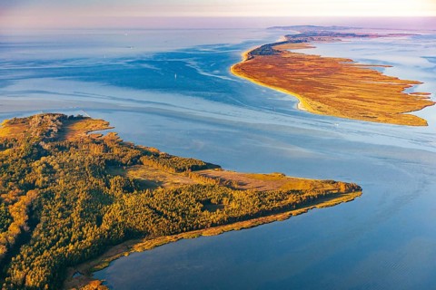 Werder Islands near Zingst in the Western Pomerania Lagoon Area National Park with a view of