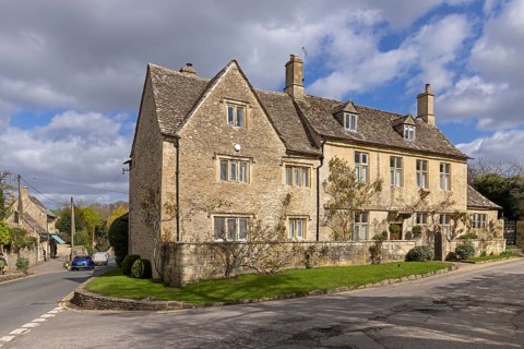 Houses, Cotswold Stone, Bibury, The Cotswolds, England, Great Britain