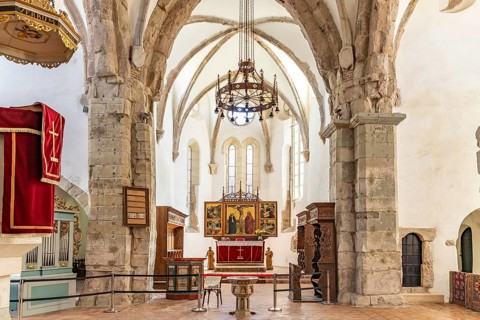 Interior of the Tartlau fortified church, part of the UNESCO World Heritage Site in Prejmer or