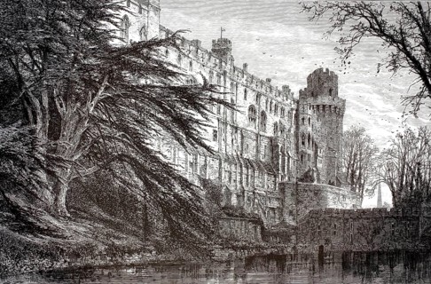 West side of Warwick Castle, a medieval castle that developed from a castle built by William the