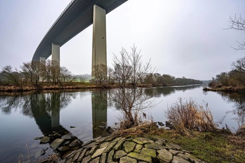 The Mintarder Ruhr Valley Bridge, A52 motorway bridge between Essen and Düsseldorf, longest steel