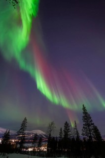 Northern Lights (Aurora borealis), Gällivare, Norrbotten, Lapland, Sweden, December 2024
