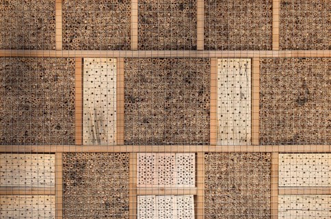 Insect hotel, detailed view, Münsterland, North Rhine-Westphalia, Germany