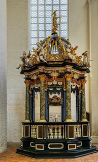 Interior photo, St Mary's Church in the old town of Stralsund, Mecklenburg-Western Pomerania,
