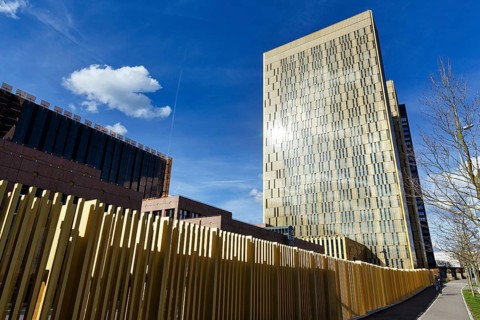 Court of Justice of the European Union, CURIA, ECJ, golden office towers in the Kirchberg Plateau