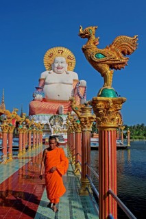 Laughing Chinese Buddha at Wat Plai Leam on Koh Samui, Thailand