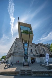Main entrance from the Reichsparteitage Documentation Center, Nuremberg, Middle Franconia, Bavaria,