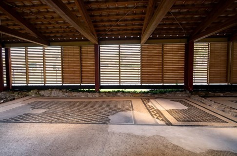 Ancient Roman villa with floor mosaic, Domus di Tito Macro, UNESCO World Heritage Site, Aquileia,
