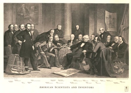 American Scientists and Inventors (also known as Men of Progress), based on a painting by Christian