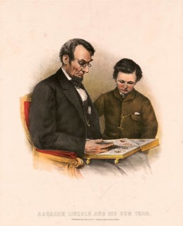 Abraham Lincoln and his son Thad (born 12 February 1809 near Hodgenville, died 15 April 1865 in
