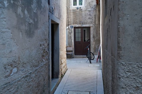 Narrow alleys in the town of Cres, Cres Island, Croatia, Kvarner Gulf Bay, Adriatic Sea, Croatia