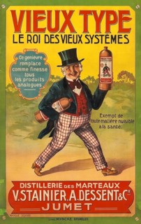Advertising poster, beverage advertisement, advertising poster from around 1920 promotes Vieux