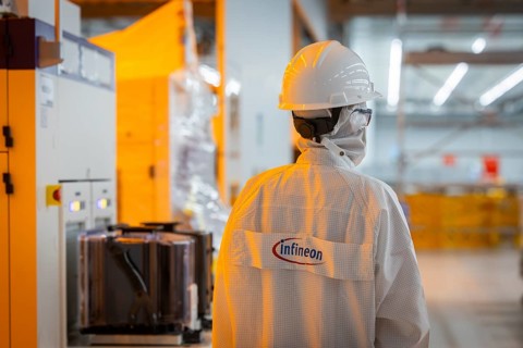Clean room of Infineon Technologies AG's new Smart Power Fab in Dresden on June 10. The Smart Power