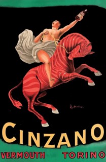 Advertising poster, beverage advertisement, advertising theme for Cinzano Vermouth, designed by