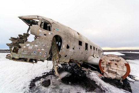 Wreck, plane, plane wreck, beach, Douglas C117-D crashed in 1973, Solheimasandur, Iceland