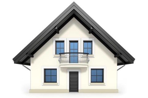 A white single-family house, Baden-Württemberg, Federal Republic of Germany
