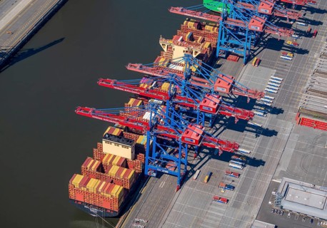 Container terminal, container freighter, container cargo ship, container cargo ships, container
